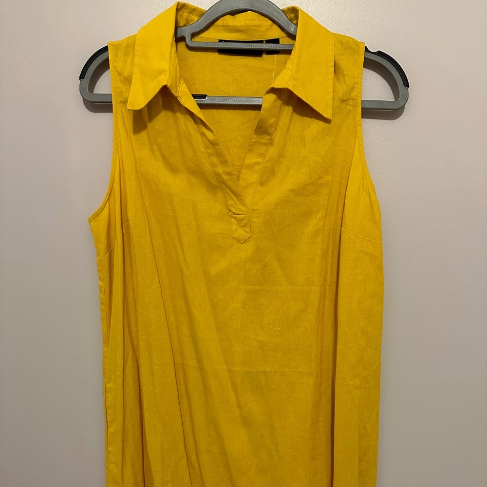 Linen-Blend Shift Dress